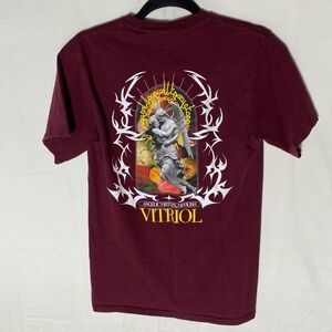 Vitriol Burgundy Cotton Graphic Tee Crew Neck T Shirt S